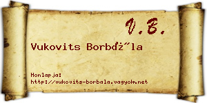 Vukovits Borbála névjegykártya